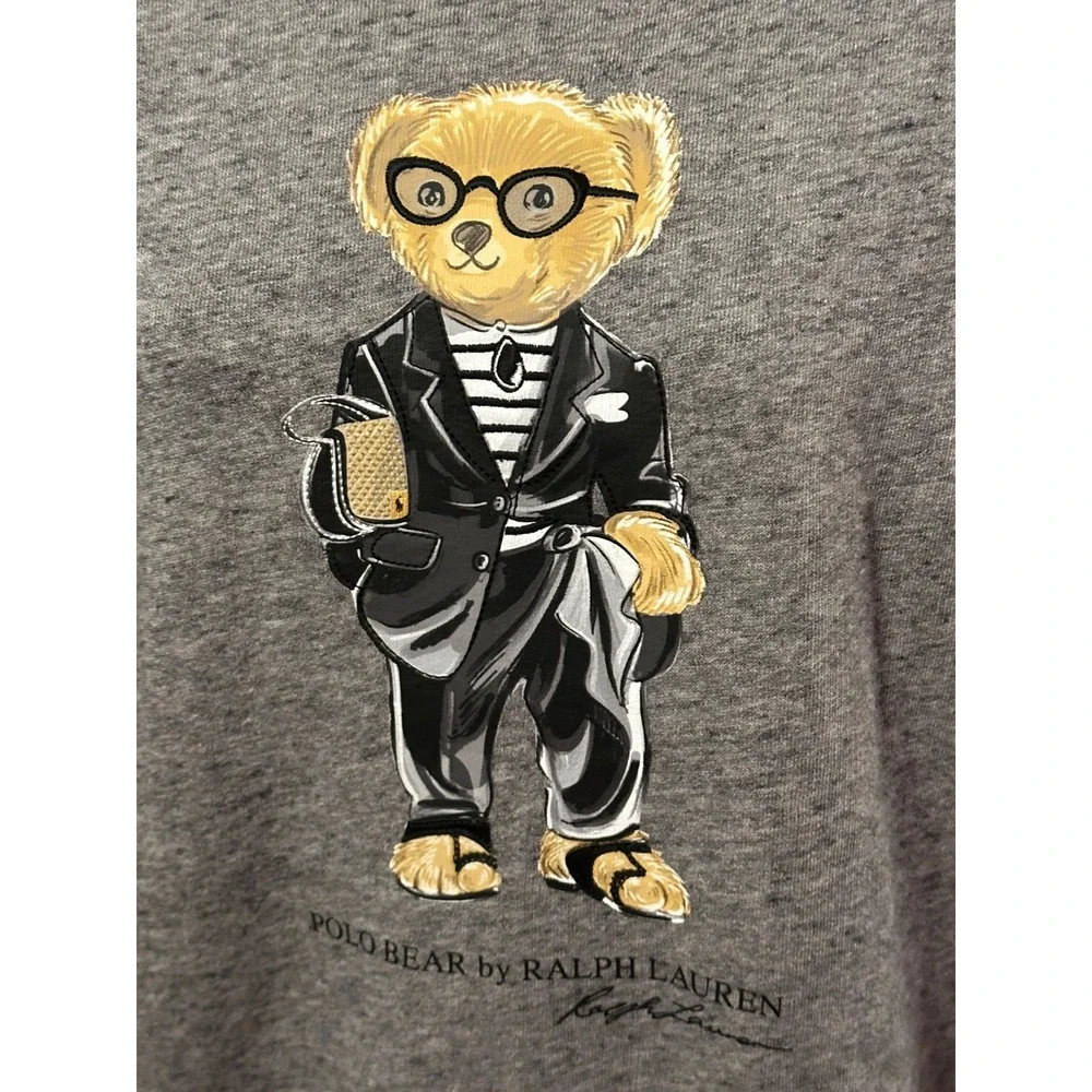 Ralph Lauren Limited Edition Polo Bear Women Gray Sweatshirt Size XS Blue Label